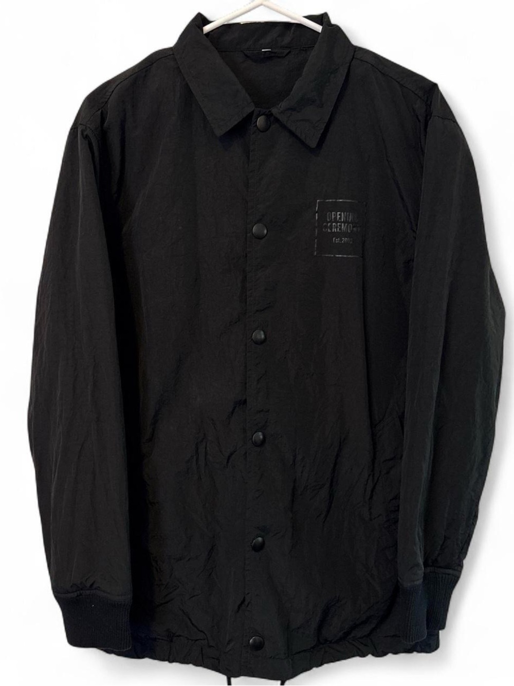 Men's Black Button-Front Jacket - Casual Lightweight Coat
